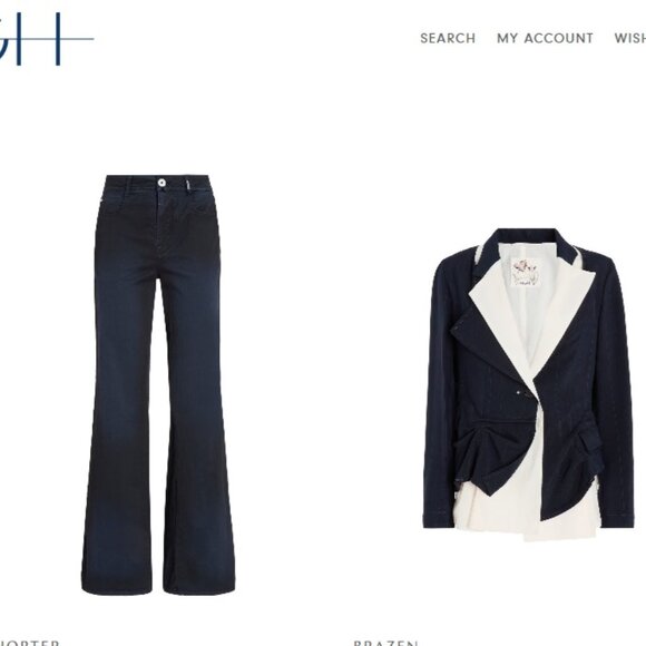 HIGH Black Pinstripe Embellished Stretch Coat Dress 10 $800 - Picture 8 of 8